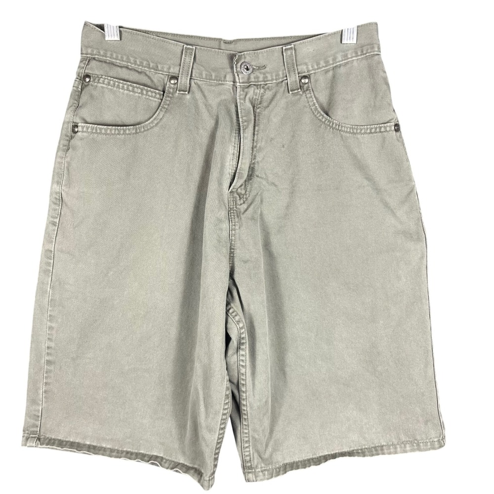Levi's 595 Baggy Straight Fit Shorts Men 29 Grayish Green Vintage 90s